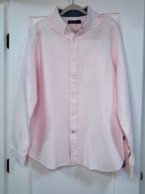 Men's Nautica Classic Button-Down Pink Dress Shirt Size Large Brand New